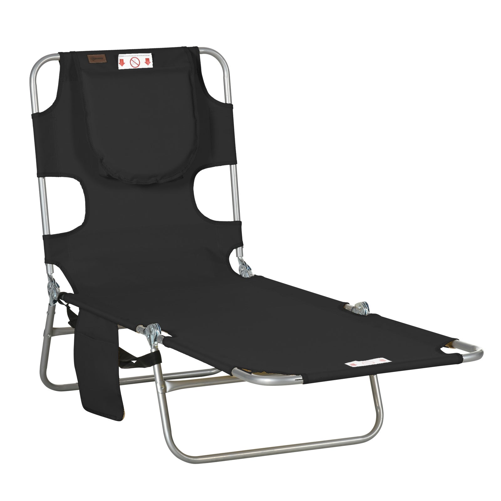 Chaise Lounge W/ Face Cavity & Arm Slots | Black