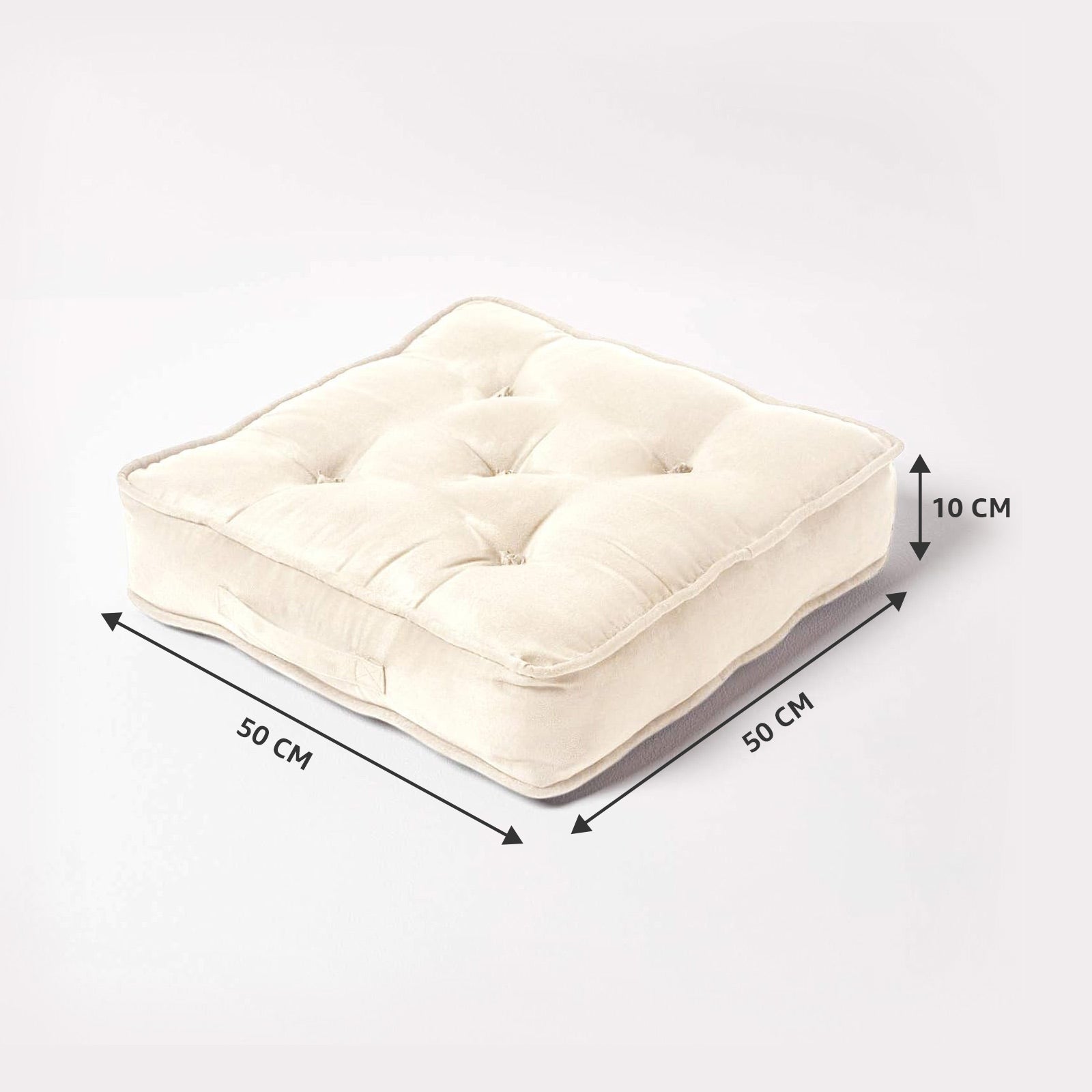 Faux Suede Armchair Booster Cushion | 50cm x 50cm | Cream