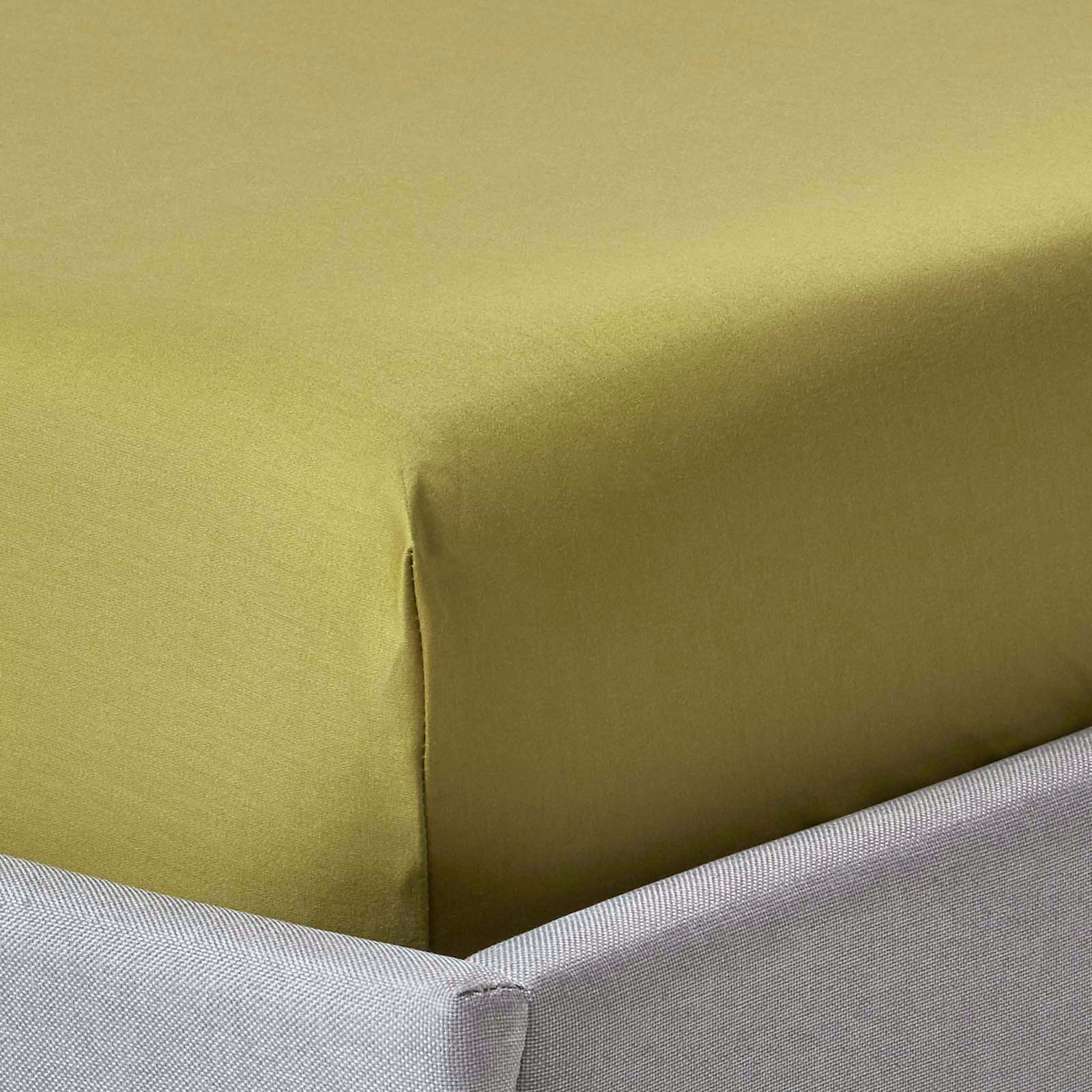 Egyptian Cotton Deep Fitted Sheet 1000 Tc | Double | Olive Green