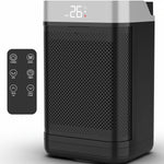 10" Portable Electric Space Heater - Led Display - 12h Timer - Remote | One Size | Black