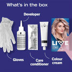Live 2in1 Lightener+twist Permanent Colour Hairdye,104 Cool Lilac 3x
