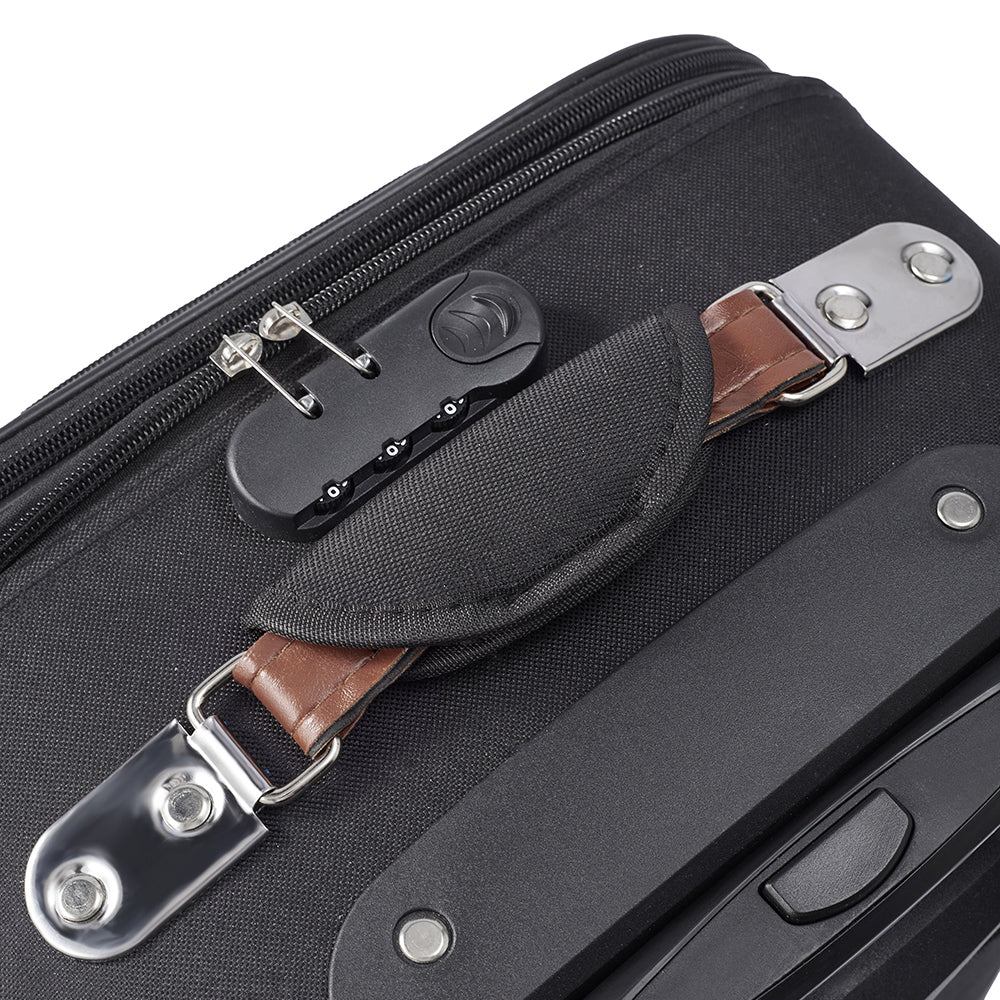 20"softshell Expandable Suitcase With Combination Lock | Black
