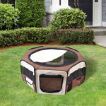 Fabric Pet Puppy Dog Cat Rabbit Pig Guinea Playpen Play Pen Run | Brown