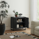 Modern Storage Cupboard With Adjustable Shelf 2 Doors | One Size | Black