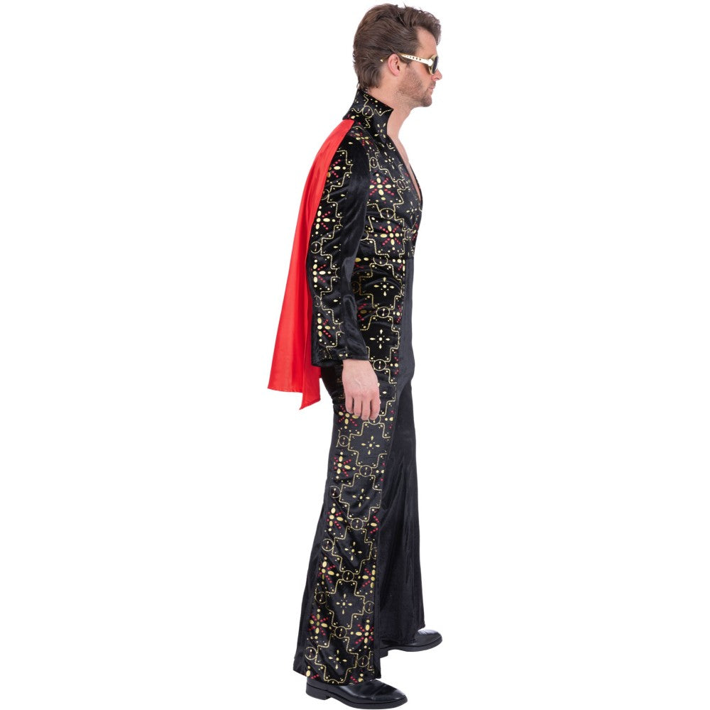 Elvis Black Rhinestone Costume | XL