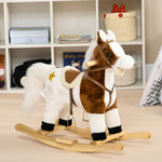 Rocking Horse With Music, Sound, Ride On Horse With Saddle For 3-6 Years