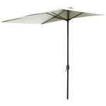 2.3m Half Round Parasol W/ Crank Handle | Beige