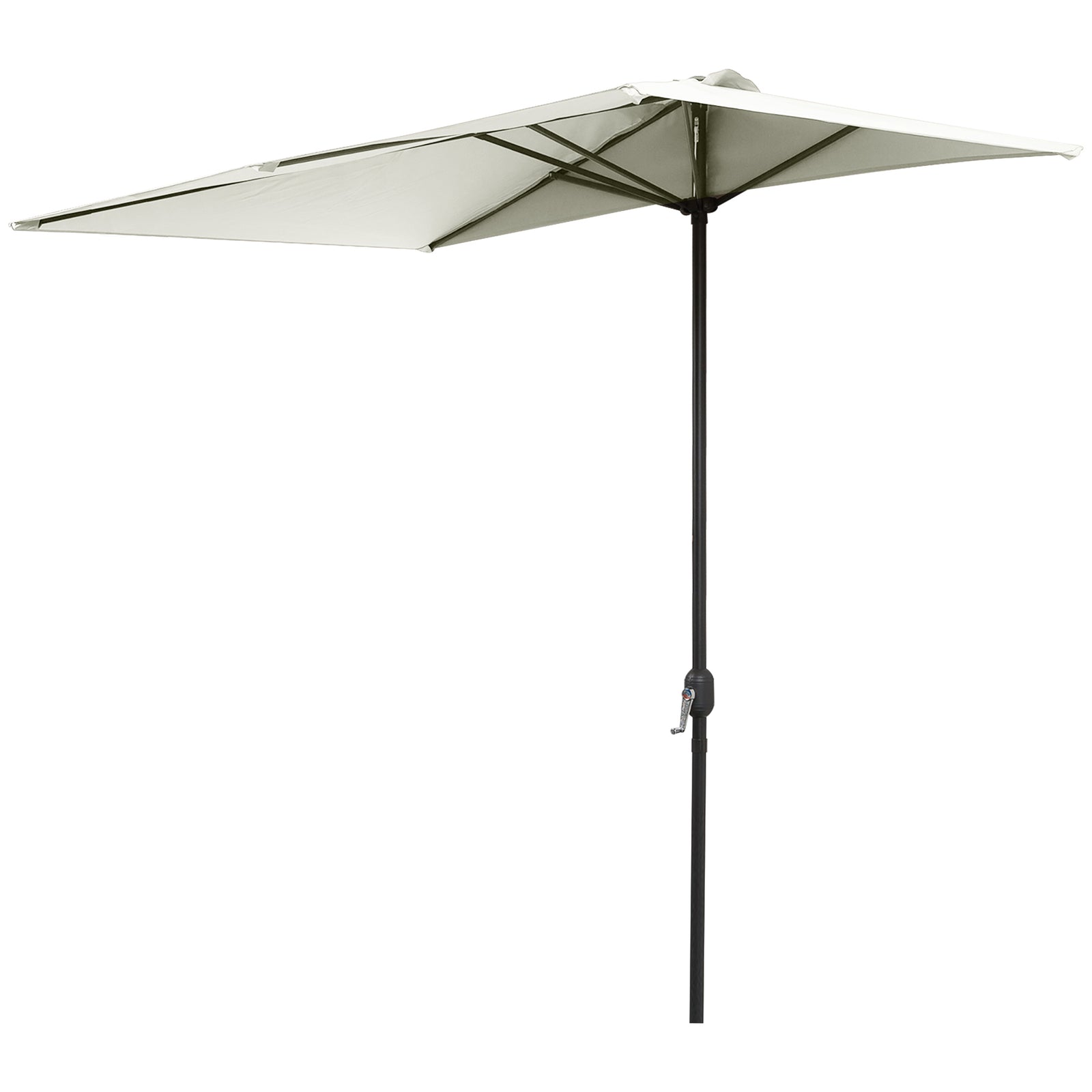 2.3m Half Round Parasol W/ Crank Handle | Beige