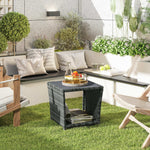 Side Table 2-tier With Storage Shelf | Grey