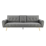 Faux Leather Sofa Bed With Cup Holders - 3 Seater | Grey