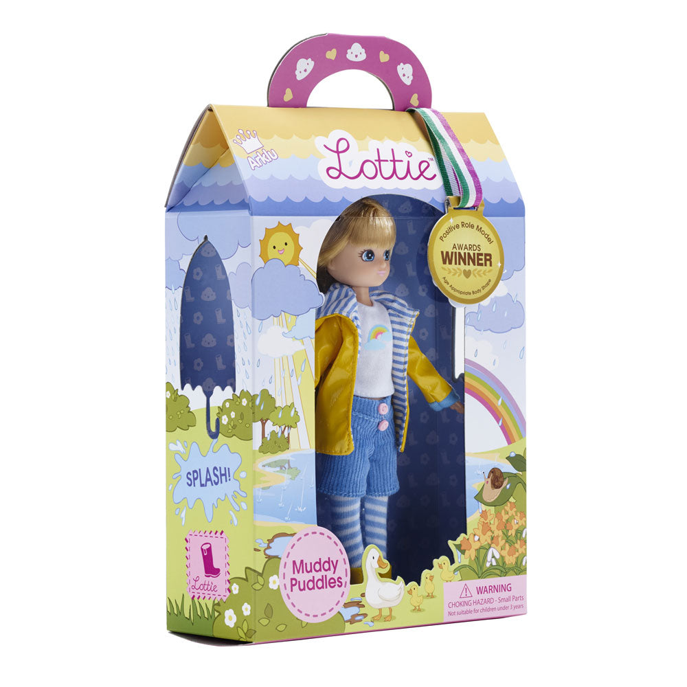 Bigjigs Toys Muddy Puddles Doll with Yellow Raincoat, 18cm Tall