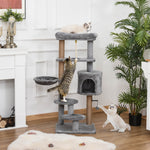 Cat Tree Climbing Kitten Activity Center 48 X 48 X 120cm Light Grey