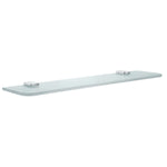 Bathroom Frosted Glass Shelf Curved Corners /w Wall Mount | Polished Chrome