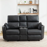 Hudson 2 Seat Rocker Recliner Sofa With Centre Console | Black