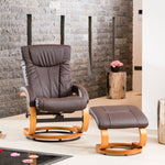 Modena Swivel Recliner And Footstool | Brown