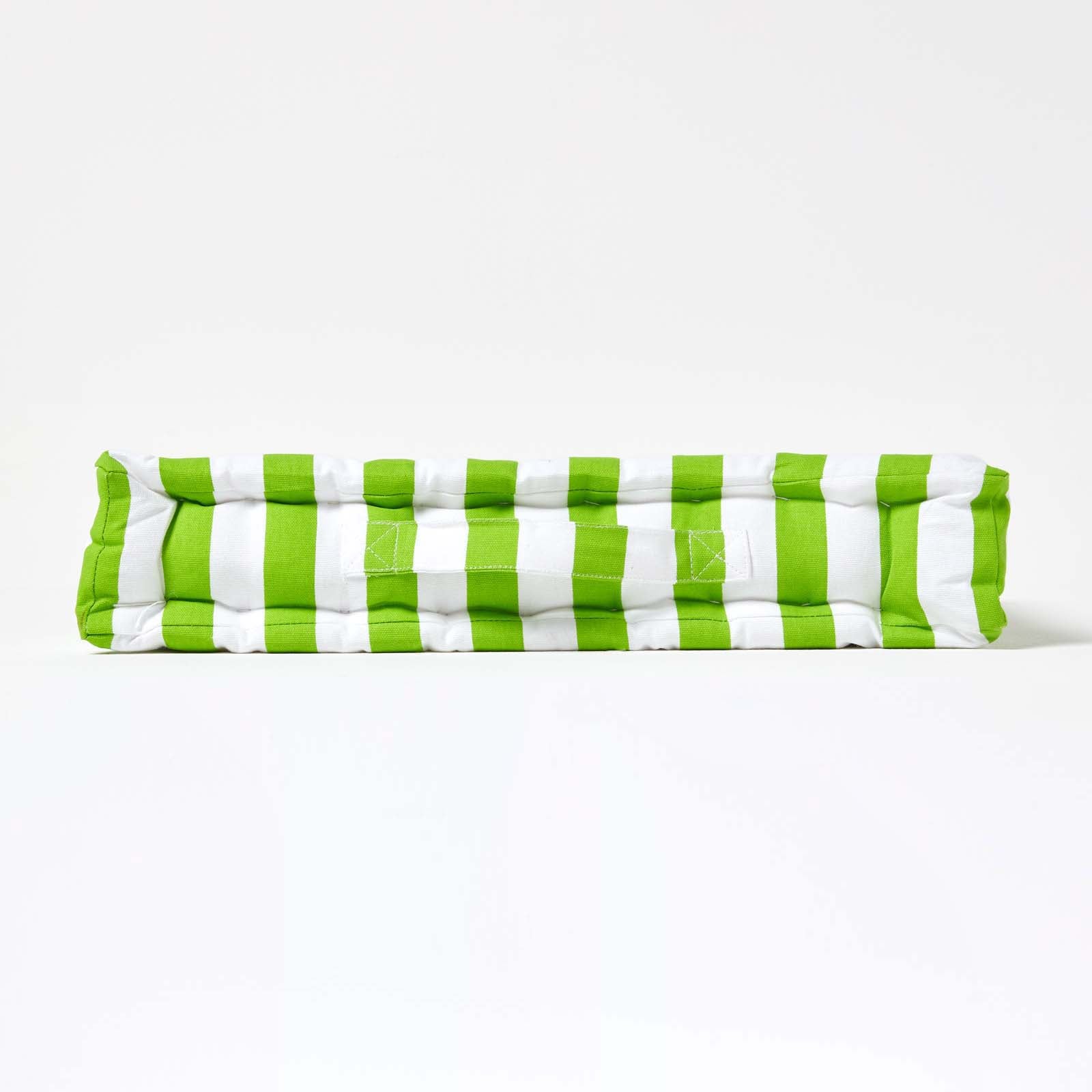 Cotton Thick Striped Floor Cushion | 50cm x 50cm | Green
