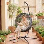 Outsunny Hanging Egg Chair Stand Only, Hammock Chair C-stand, Black