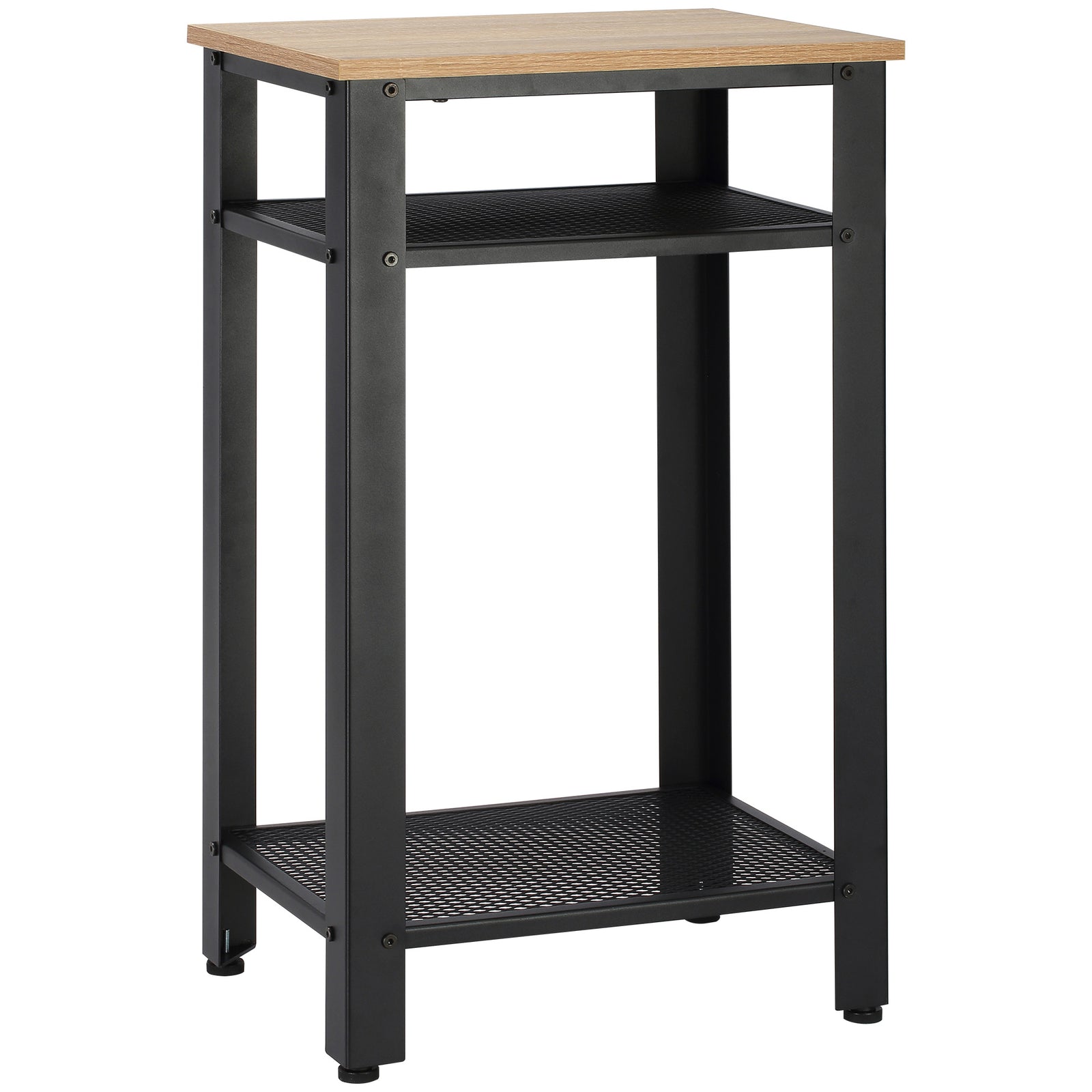 Modern Side Table With 2-tier Shelves End Table For Bedroom