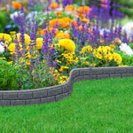 Recycled Rubber Brick Effect Garden Edging Border 1.2m | Set of 22 | Gray
