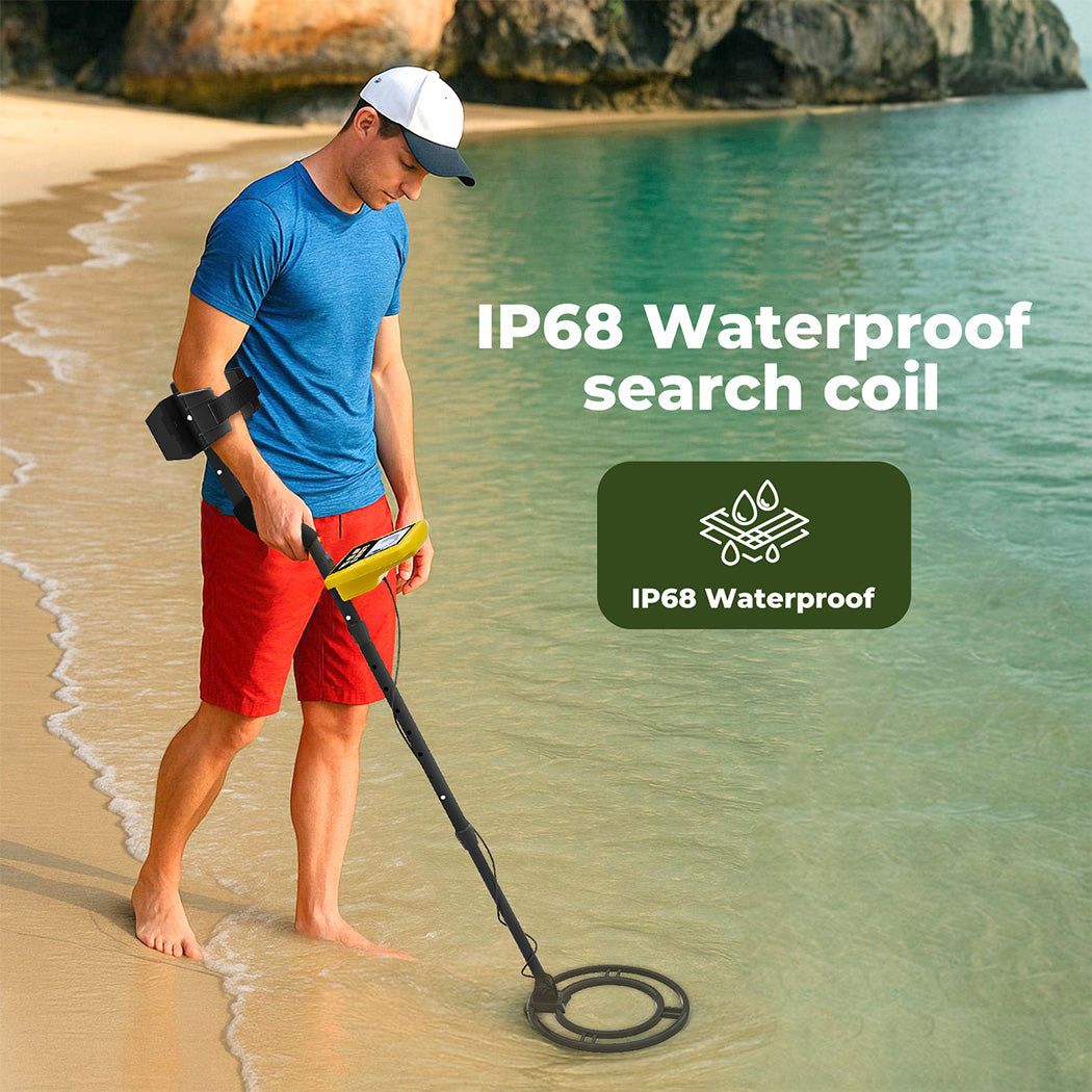 Deep Professional Metal Detector Hunt Treasure Gold Coins Waterproof | Black