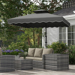 2.5m Square Cantilever Parasol W/ Ruffles | Dark Grey