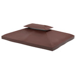 3x4m Gazebo Replacement Roof Canopy 2 Tier Top Uv Cover | Brown