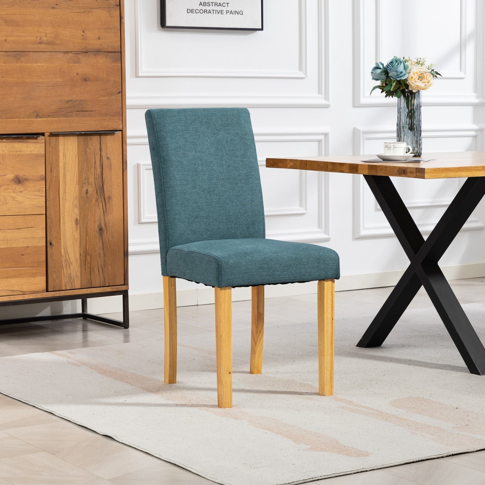 Almont Fabric Dining Chairs - Set Of 2 | Teal