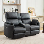 Hudson 2 Seat Rocker Recliner Sofa With Centre Console | Black