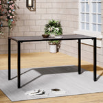 Living and Home 150cm Rectangular Outdoor Dining Table With Parasol Hole Grey