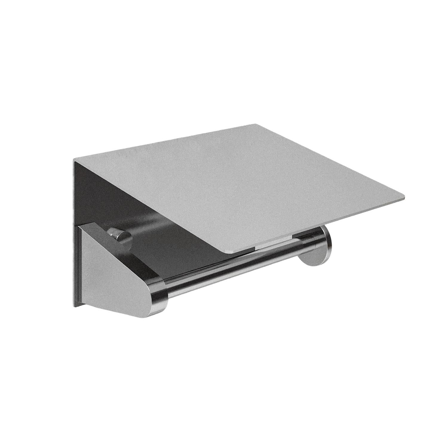 Toilet Roll Holder, Silver Gloss, Wall-mounted, 13 Cm. Collection Kubic