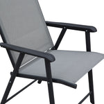 Outdoor Dining Set Steel Frames W/ 4 Chairs Coffee Table | 5 | Gray