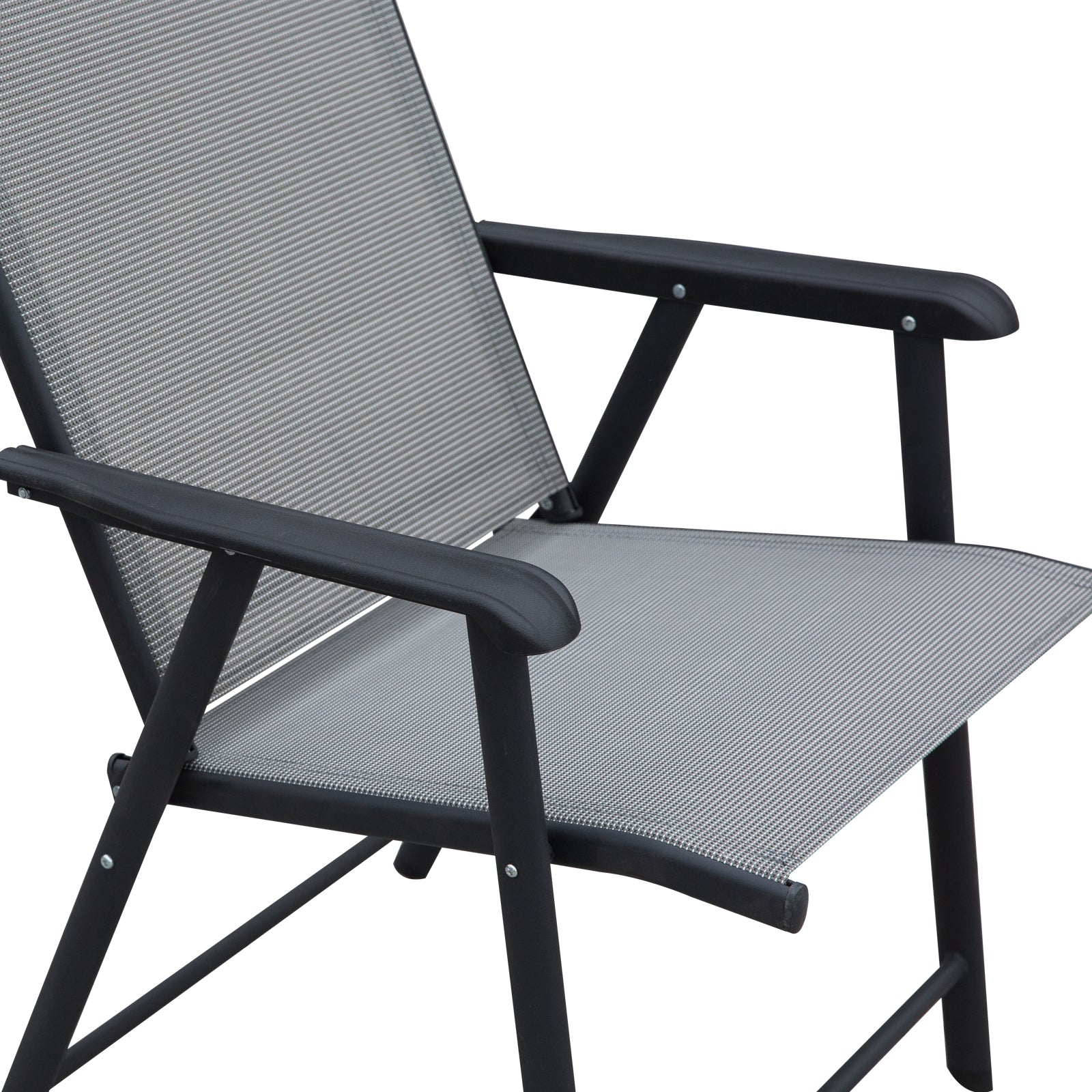 Outdoor Dining Set Steel Frames W/ 4 Chairs Coffee Table | 5 | Gray