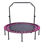 48in Bungee Cords Foldable Round Trampoline With Adjustable U-handle Bar | Pink