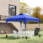 Pop Up Gazebo Foldable With Wheeled, Bag And 4 Weight Bags | Blue