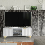 Tide Crest Tv Unit 120cm - Fluted Design | White