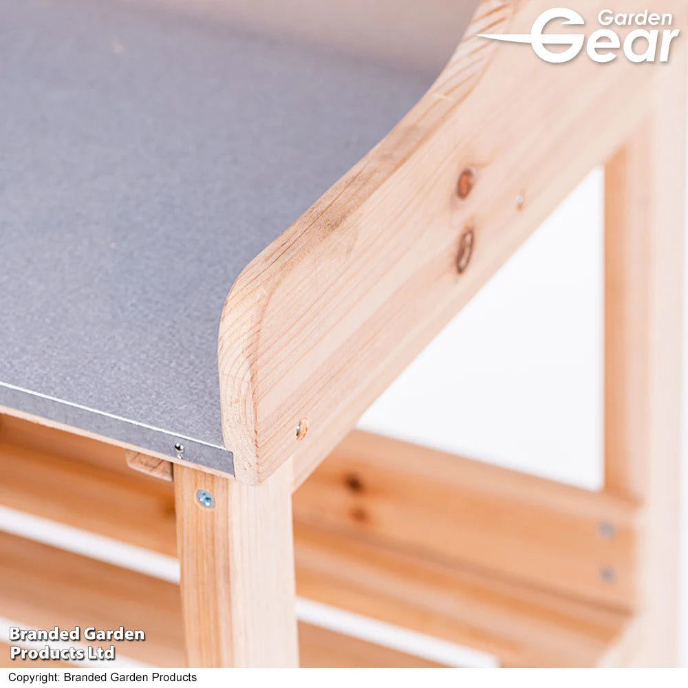 Garden_Gear Potting Bench With Galvanised Metal Work Top