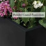 Long Zinc Galvanised Tall Trough Planter | 75cm x 25cm x 90cm | Matte Black