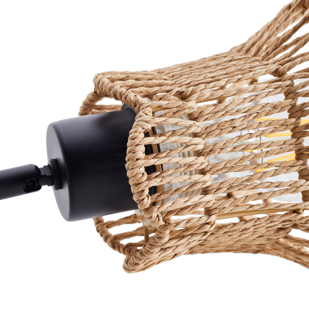 Paper Rope String-wrapped Lampshade Floor Lamp