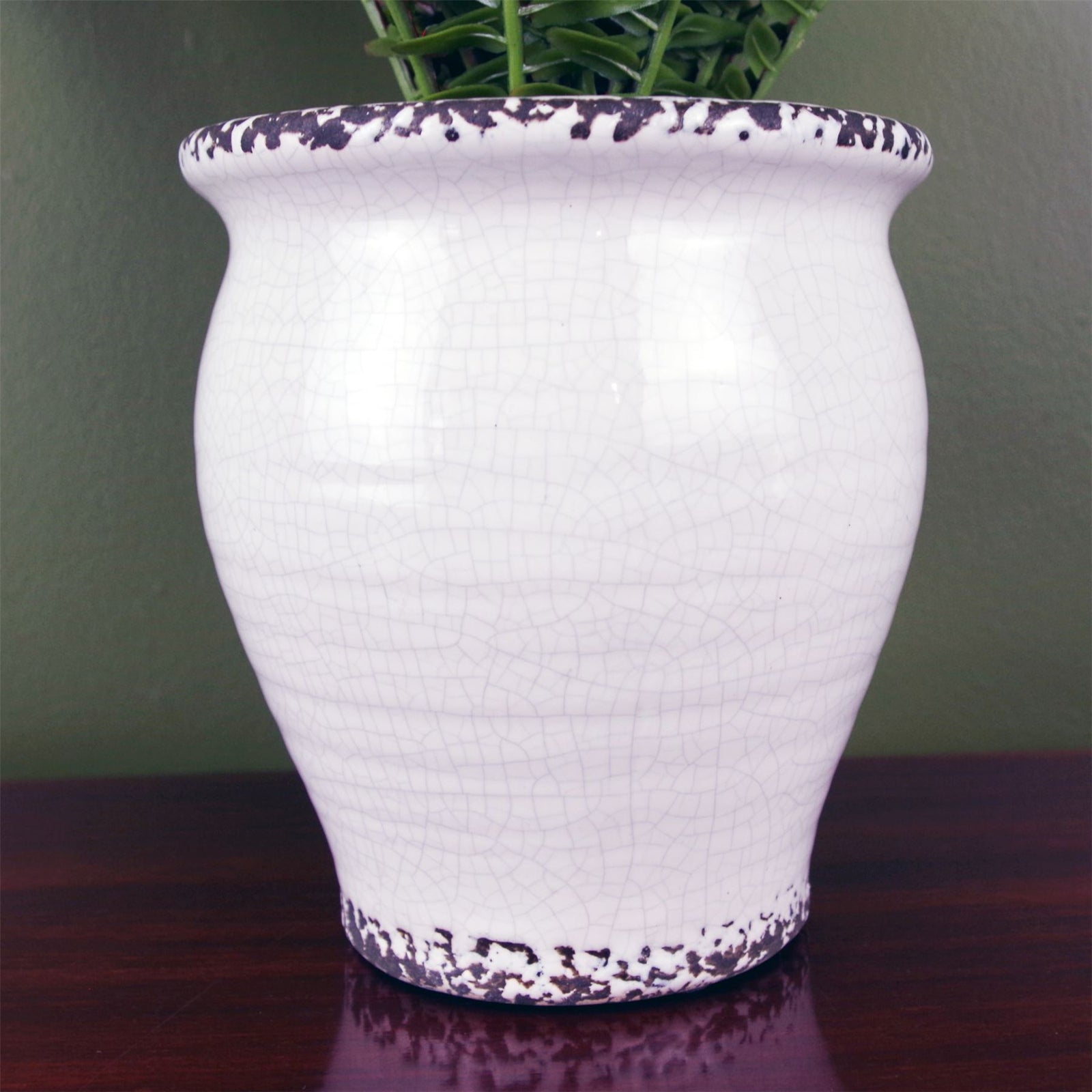 Artificial 40cm Bushy Fern Potted In Decorative Planter