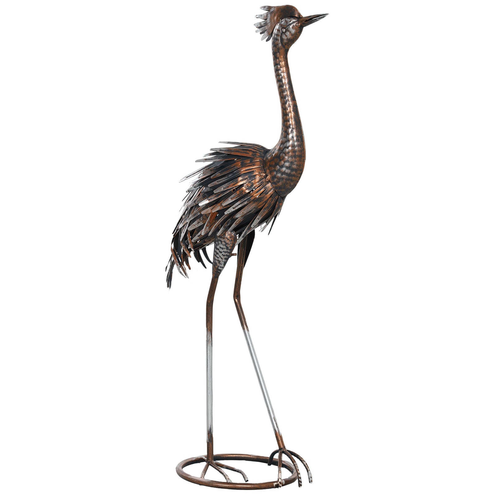 Heron Garden Statue, Metal Garden Gift W/ Stakes
