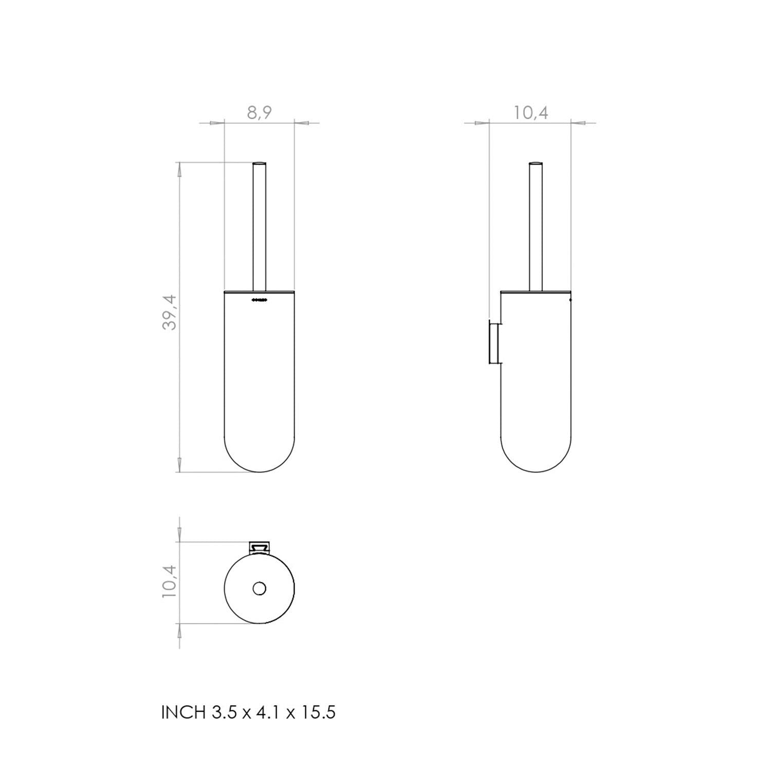 Toilet Brush, Wall Mounted, White Award-winning Design Geyser Collection