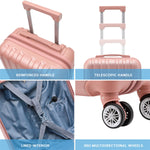 45x36x20cm Lightweight Underseat Cabin Carry On Suitcase - 100+ Airline Approved - Hard Shell Luggage - 4 Wheels | 45 x 36 x 20cm | Rose Gold