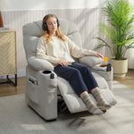 Electric Massage Recliner Armchair With Heat, Reclining Chair | Grey