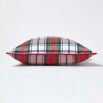Tartan Check Cotton Cushion Cover | 45cm x 45cm | Red & White
