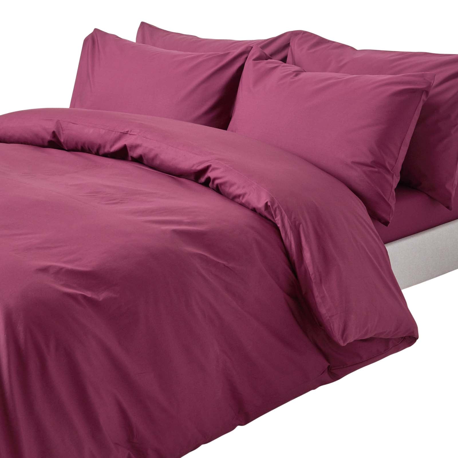 Egyptian Cotton Duvet Cover With Pillowcase, 200 Tc | King | Plum