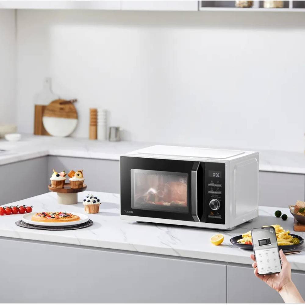 26l 4-in-1 Smart Combination Microwave Oven With App Control– Microwave, Grill, Air Fry & Convection Oven For Home Kitchen | White