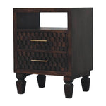 Arno Bedside, Mango Wood, Dark Brown