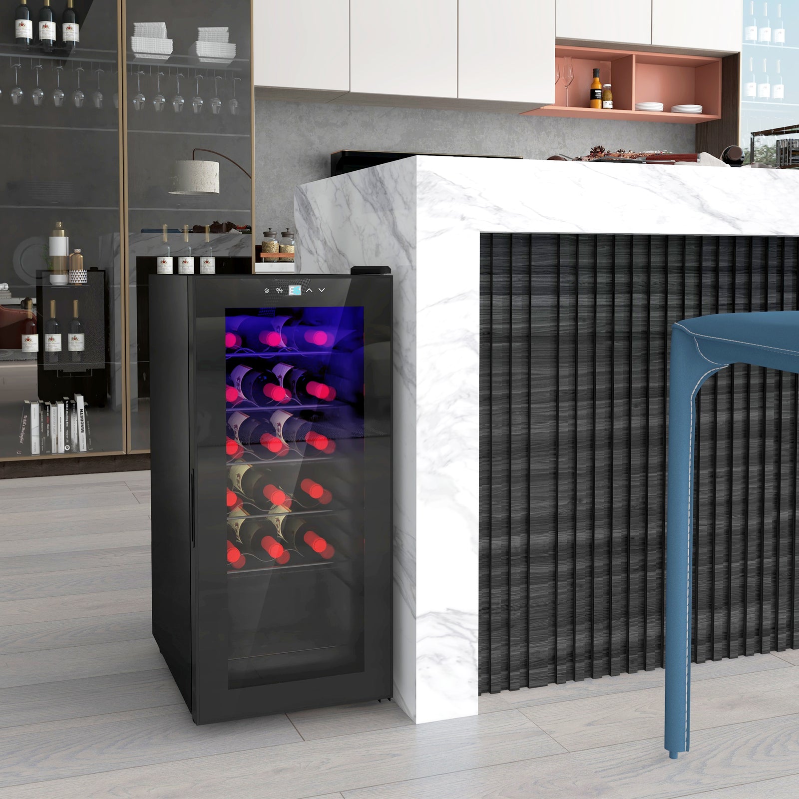 50l Undercounter Wine Cooler Fridge With Led Light