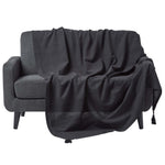 Cotton Rajput Ribbed Throw | 255cm x 360cm | Black