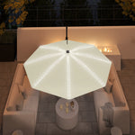 3(m) Garden Parasol W/ Lights, Crank Handle & Cross Base | Cream